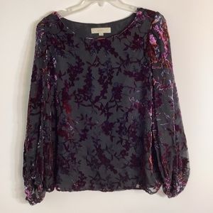 LOFT, Women’s burnout velvet top, size large.